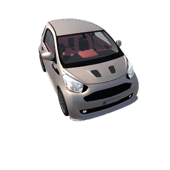 Lowpoly Car With Interior 26_Beige